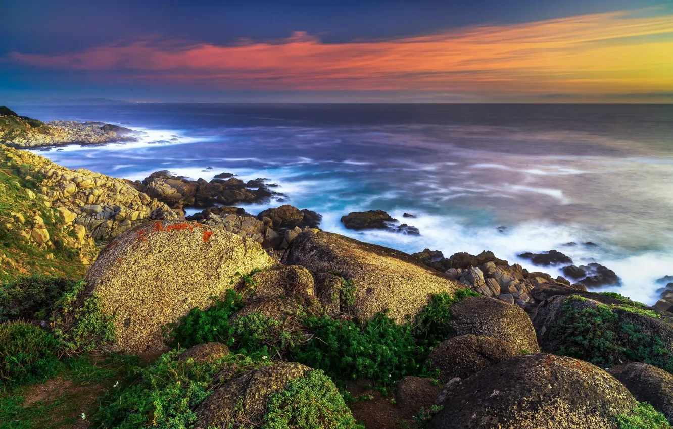 Photo wallpaper nature, stones, glow