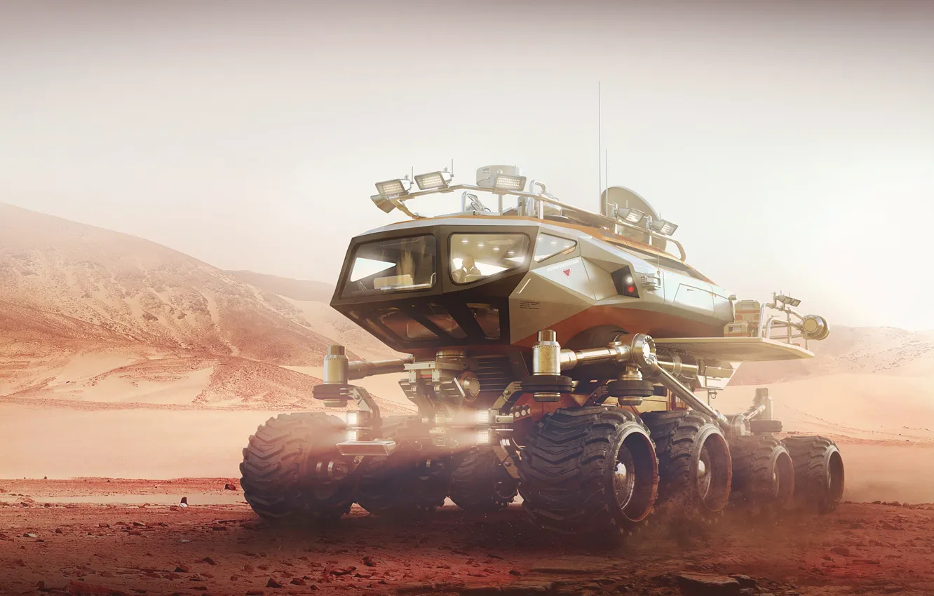 Photo wallpaper machine, surface, rendering, fiction, transport, figure, Truck, fantasy