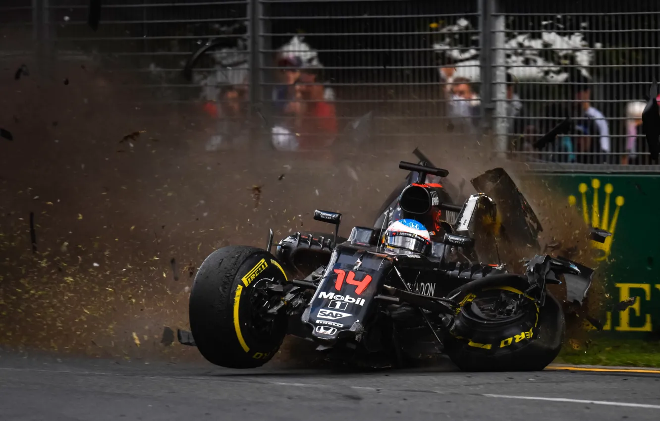 Photo wallpaper Crash, Alonso, Fernando