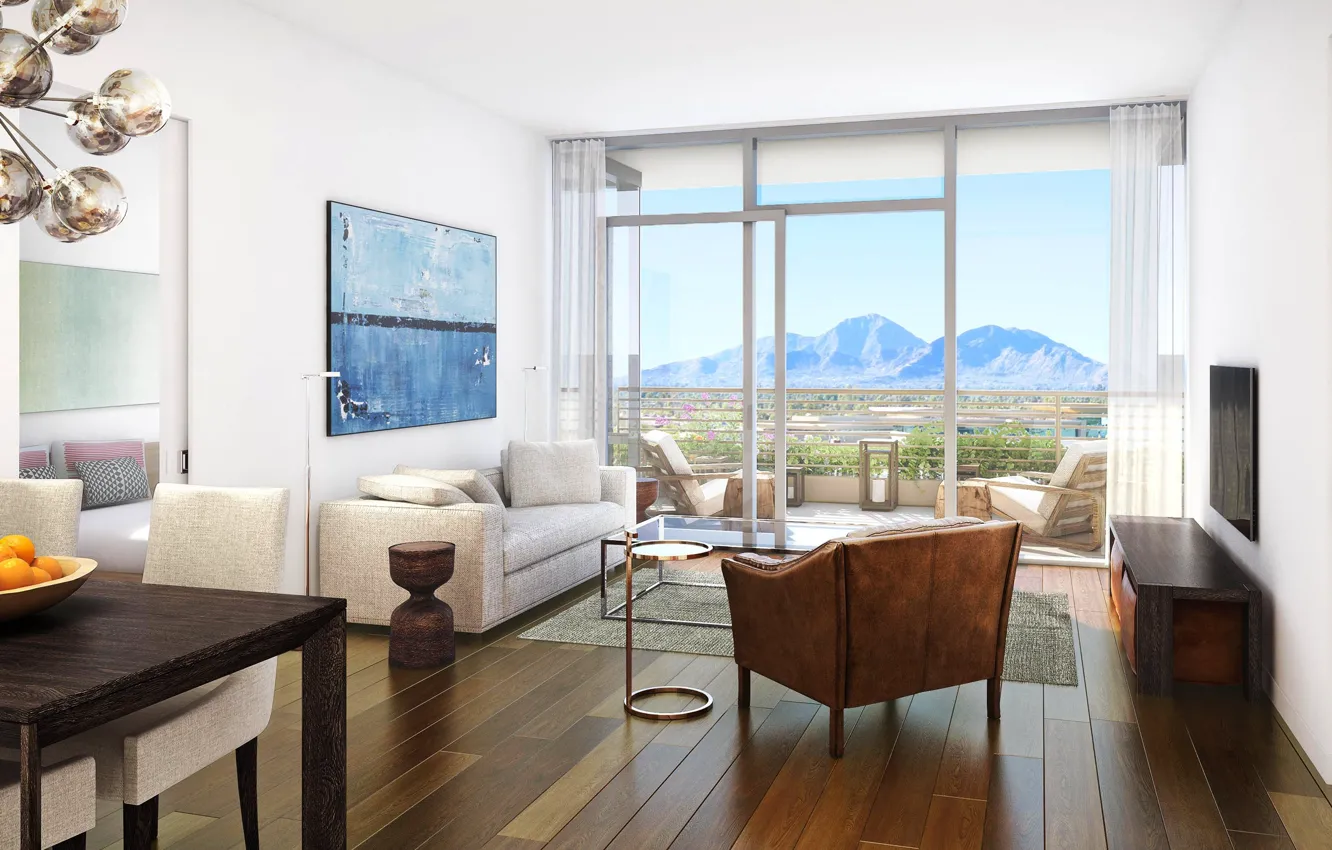 Photo wallpaper design, style, room, interior, AZ, living room, North Scottsdale