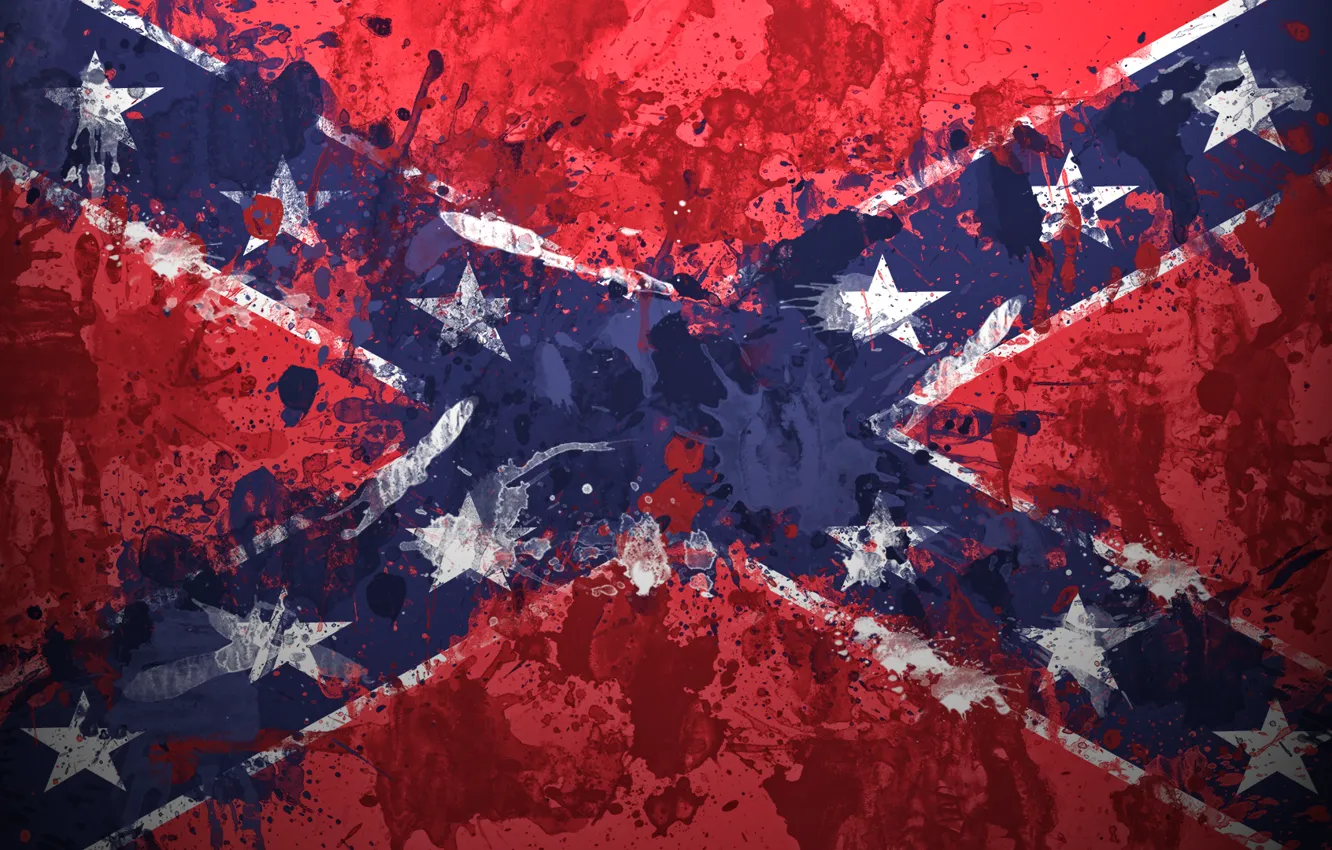 Photo wallpaper stars, paint, Confederation, flag, the Confederate flag, Confederate States of America, Confederate States Of America
