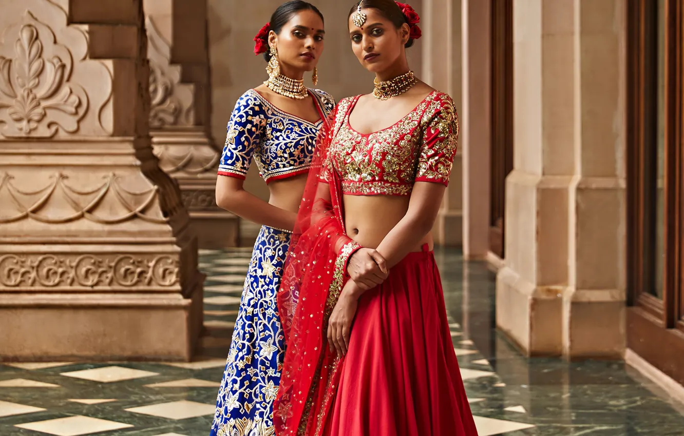 Photo wallpaper hair, beautiful, pretty, Jewelery, figure, makeup, traditional dress, face