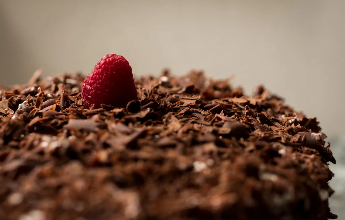 Photo wallpaper raspberry, chocolate, cake