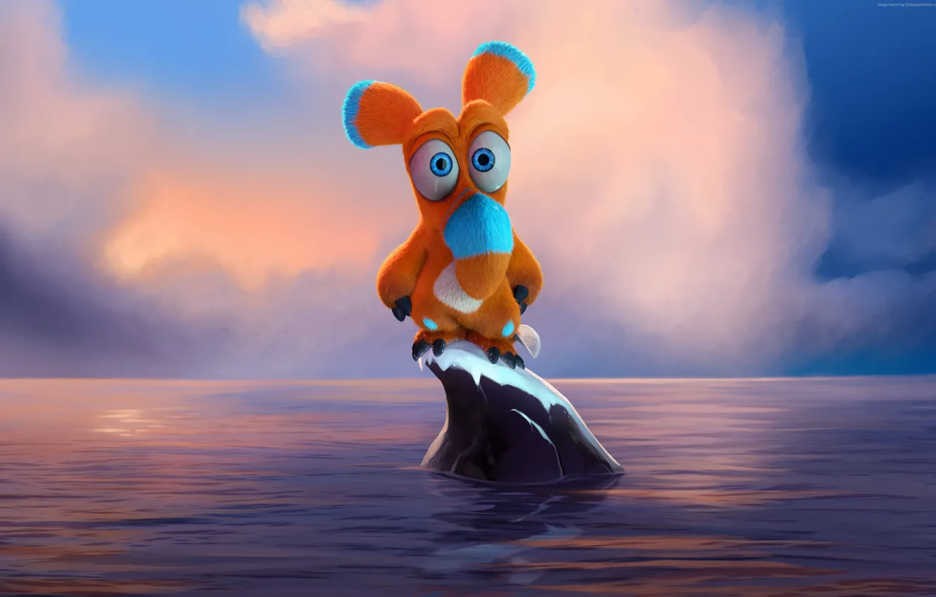 Photo wallpaper sea, cartoon, oops Noah sailed, ooops noah is gone