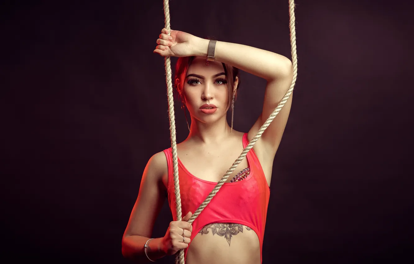 Photo wallpaper model, pretty, tatto, Anisimova Natalia
