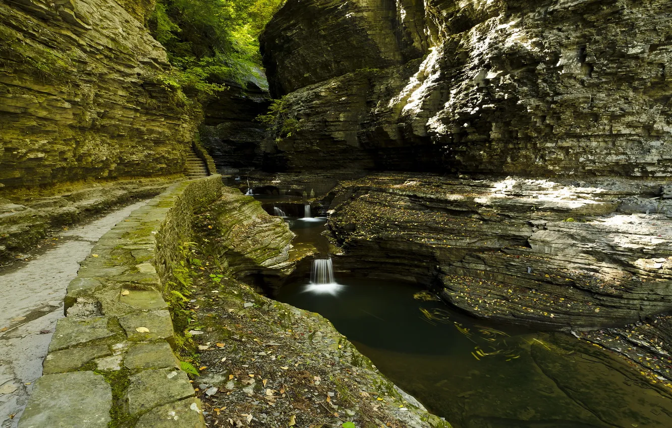 Photo wallpaper mountains, nature, river