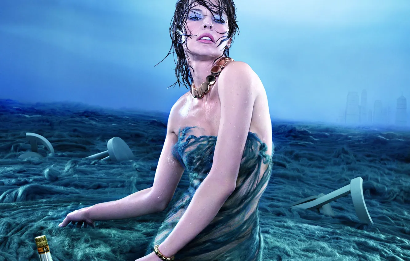 Photo wallpaper whirlpool, Milla Jovovich, Milla Jovovich