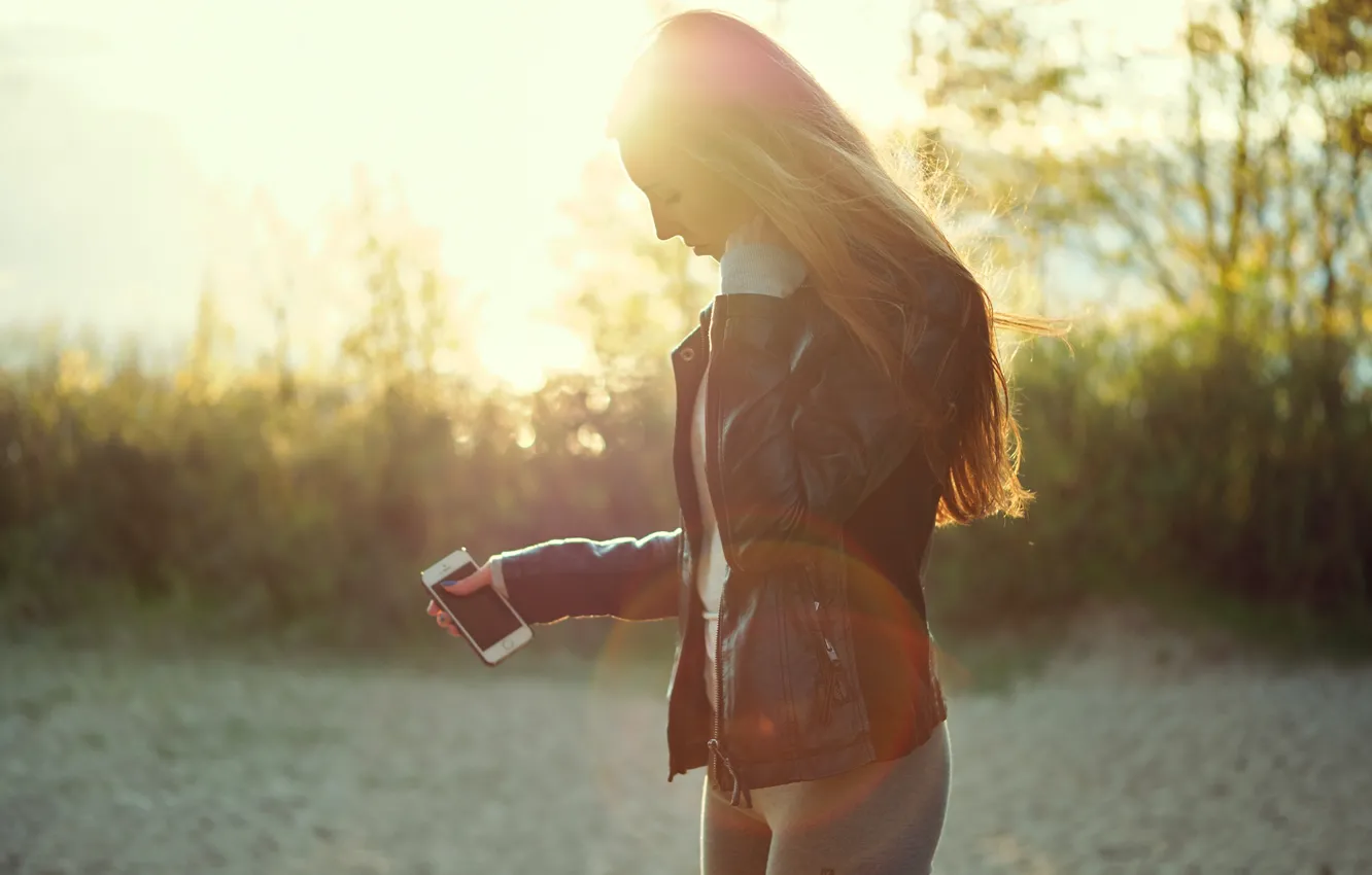 Photo wallpaper summer, girl, face, hair, jacket, Natalia, mobile