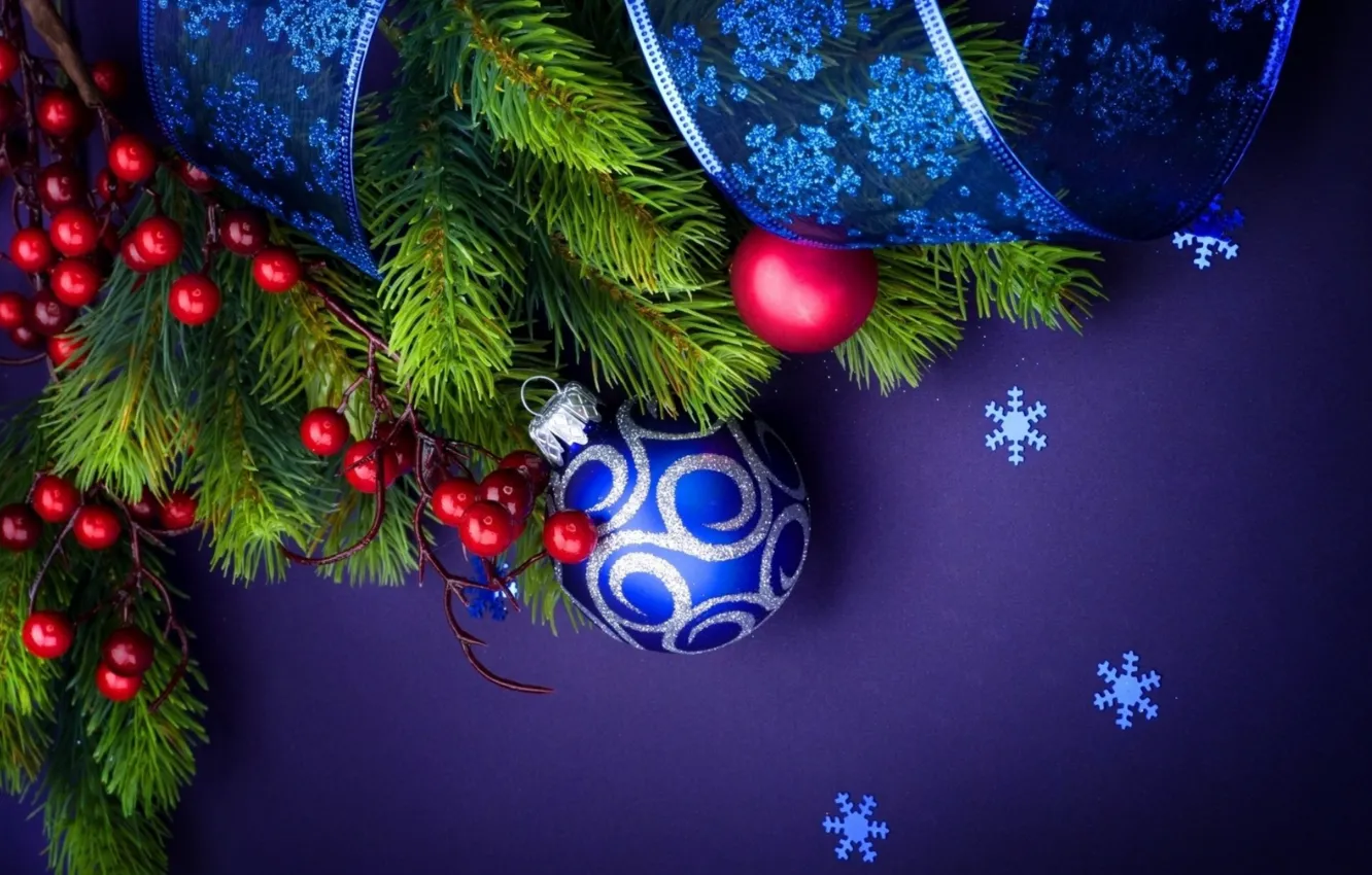 Photo wallpaper balls, toy, new year, spruce