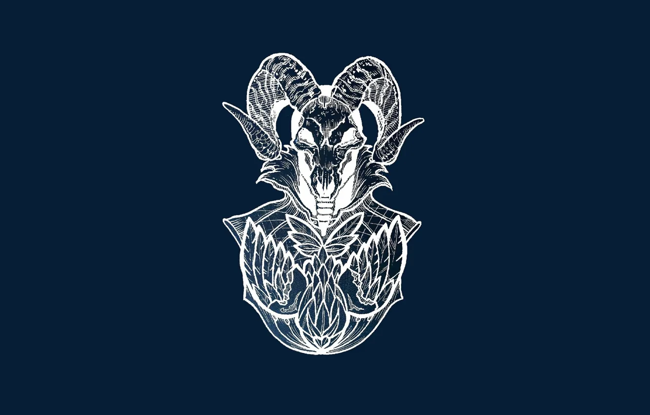 Photo wallpaper skull, mystic, horns, sake, horns, Satan, Satan, mysticism