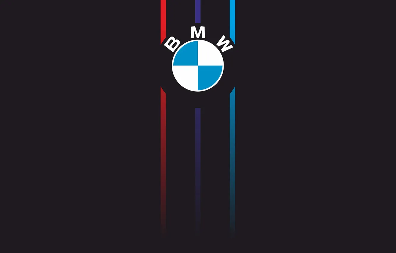 Photo wallpaper Wallpaper, bmw, minimalism, logo, logo, dark, m-series