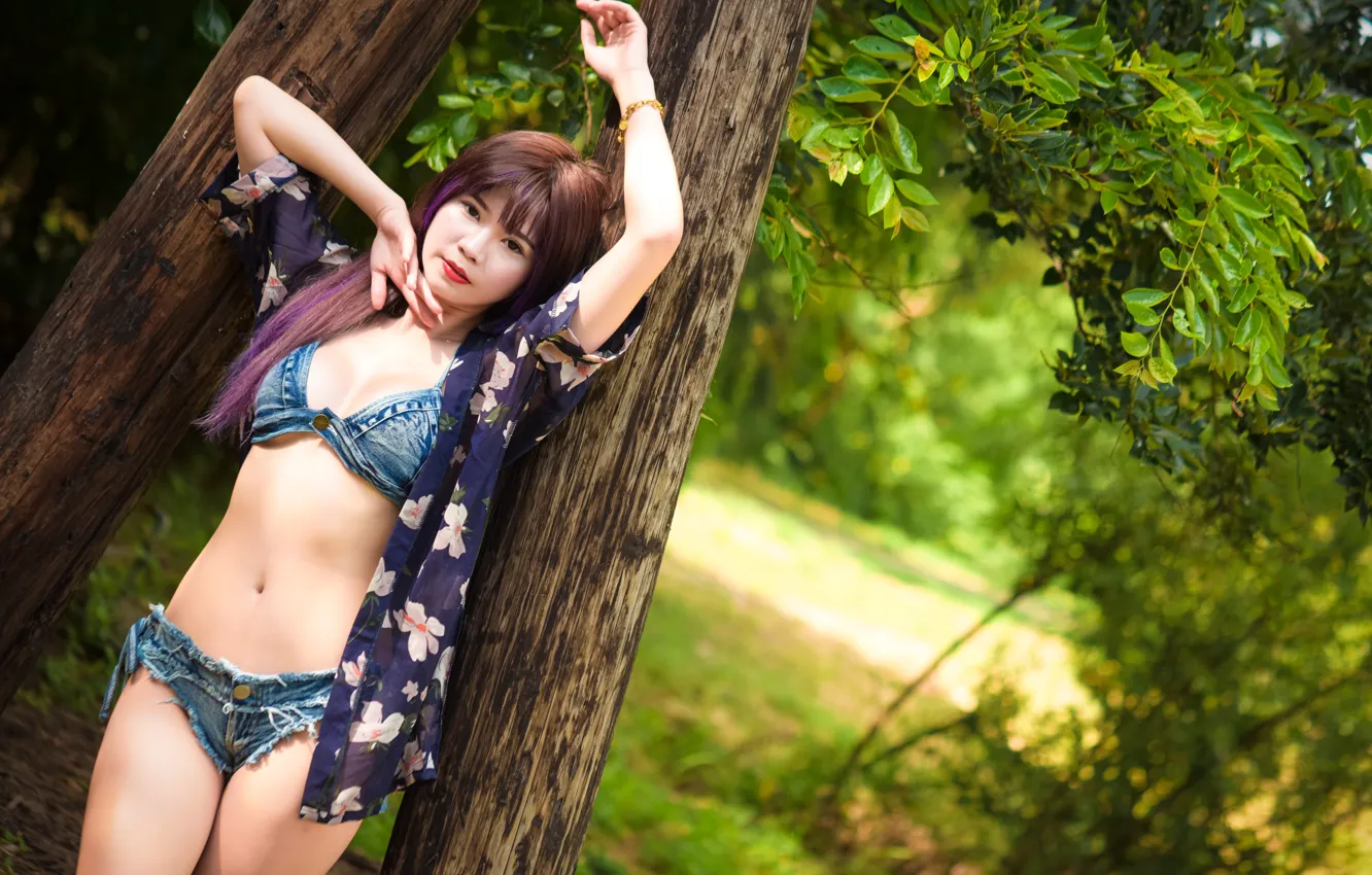 Photo wallpaper summer, girl, Asian