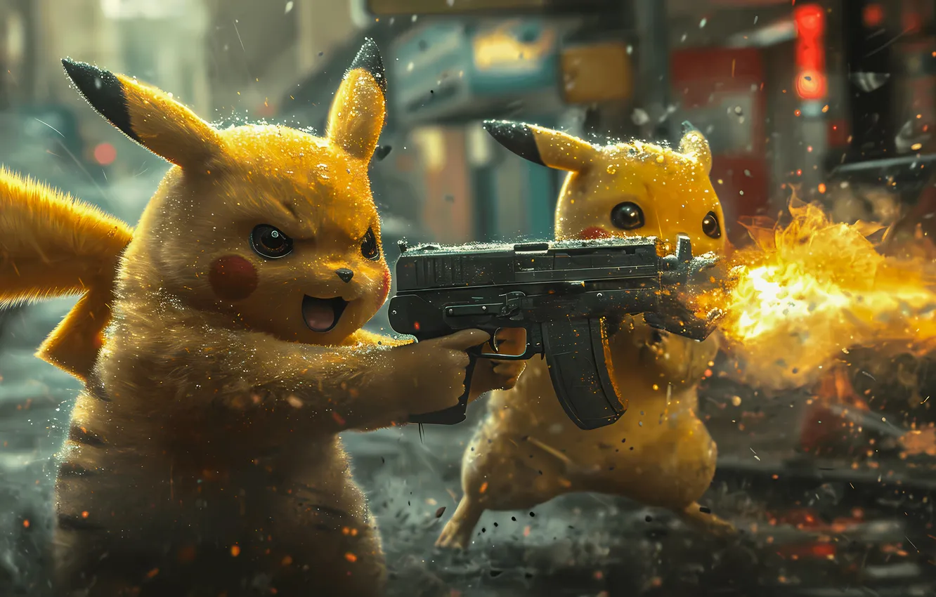 Photo wallpaper weapon, fantastic, pokemon, Pikachu