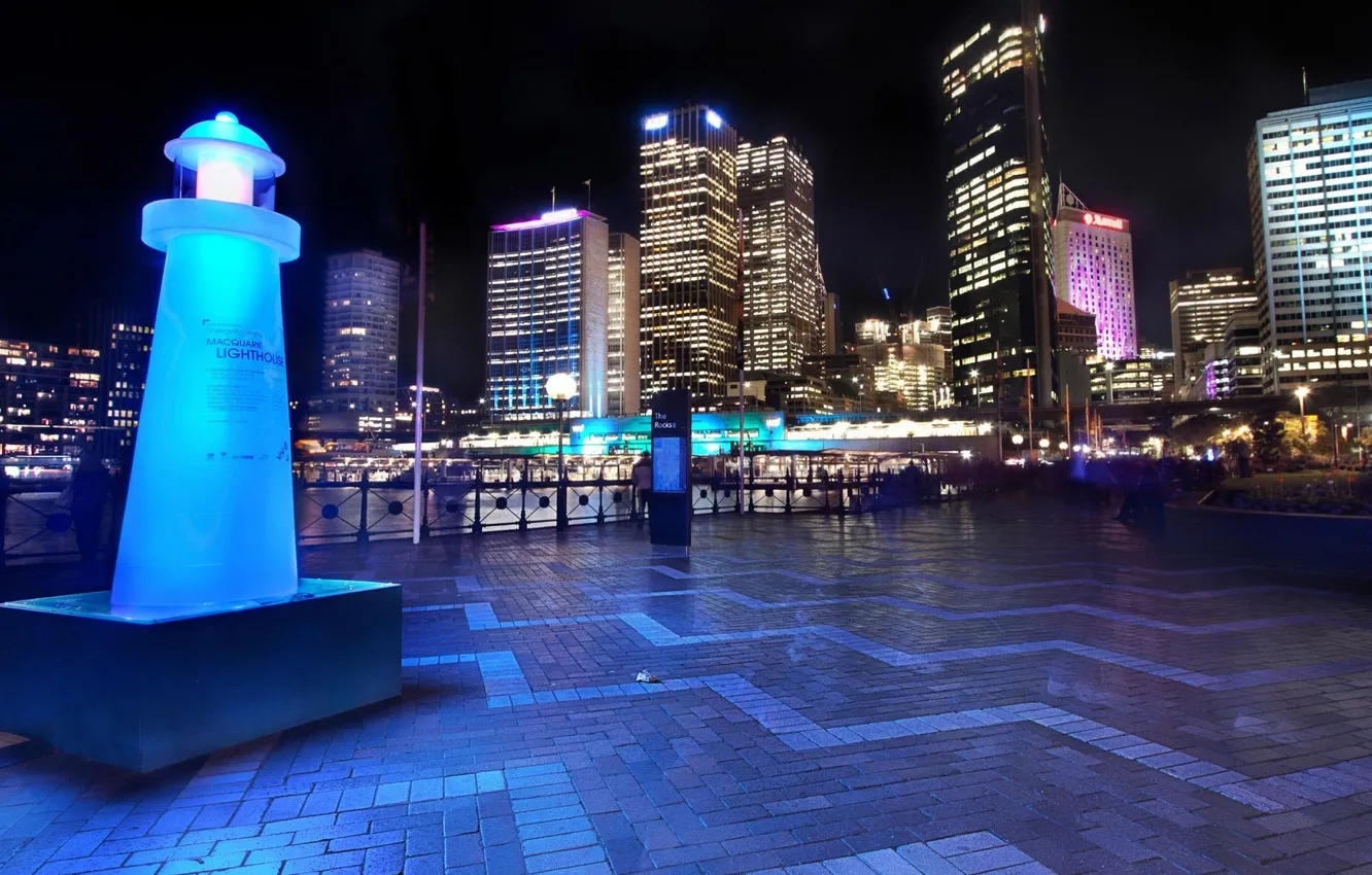 Photo wallpaper lights, Night, Australia, Skyscrapers, Sydney, Night, Australia, Sydney