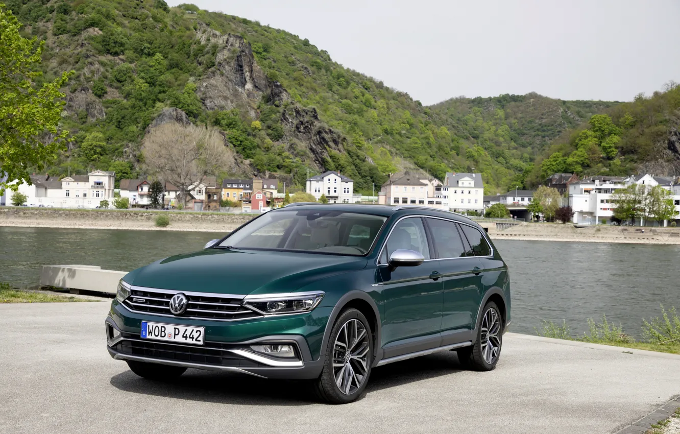 Photo wallpaper river, dark green, Volkswagen, universal, Passat, Alltrack, 2019