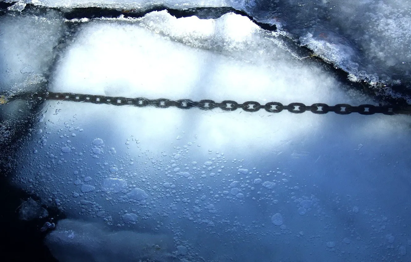 Photo wallpaper ice, winter, Chain