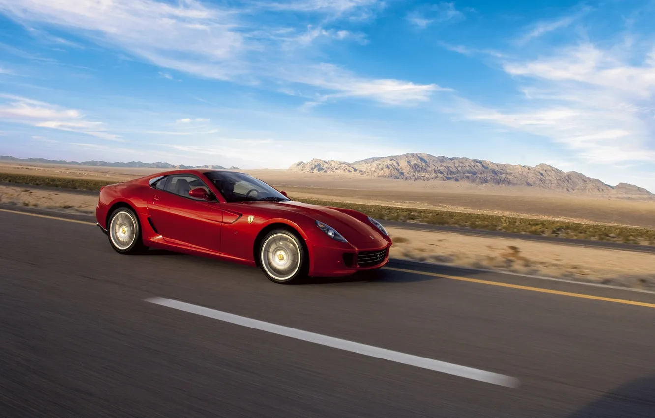 Photo wallpaper road, the sky, Ferrari, GTB, 599