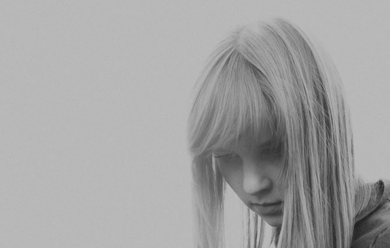 Photo wallpaper girl, loneliness, melancholy