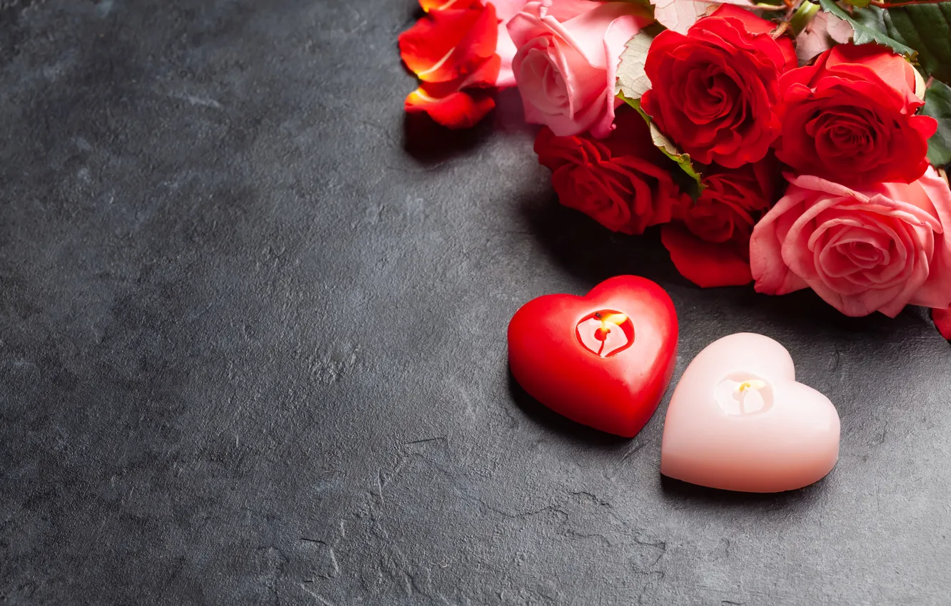Photo wallpaper love, flowers, gift, romance, roses, love, Valentine's day, heart