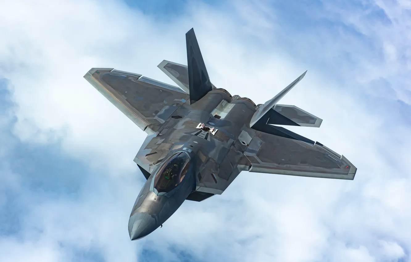 Photo wallpaper unobtrusive, UNITED STATES AIR FORCE, multi-purpose fighter of the fifth generation, Lockheed/Boeing F-22 Raptor