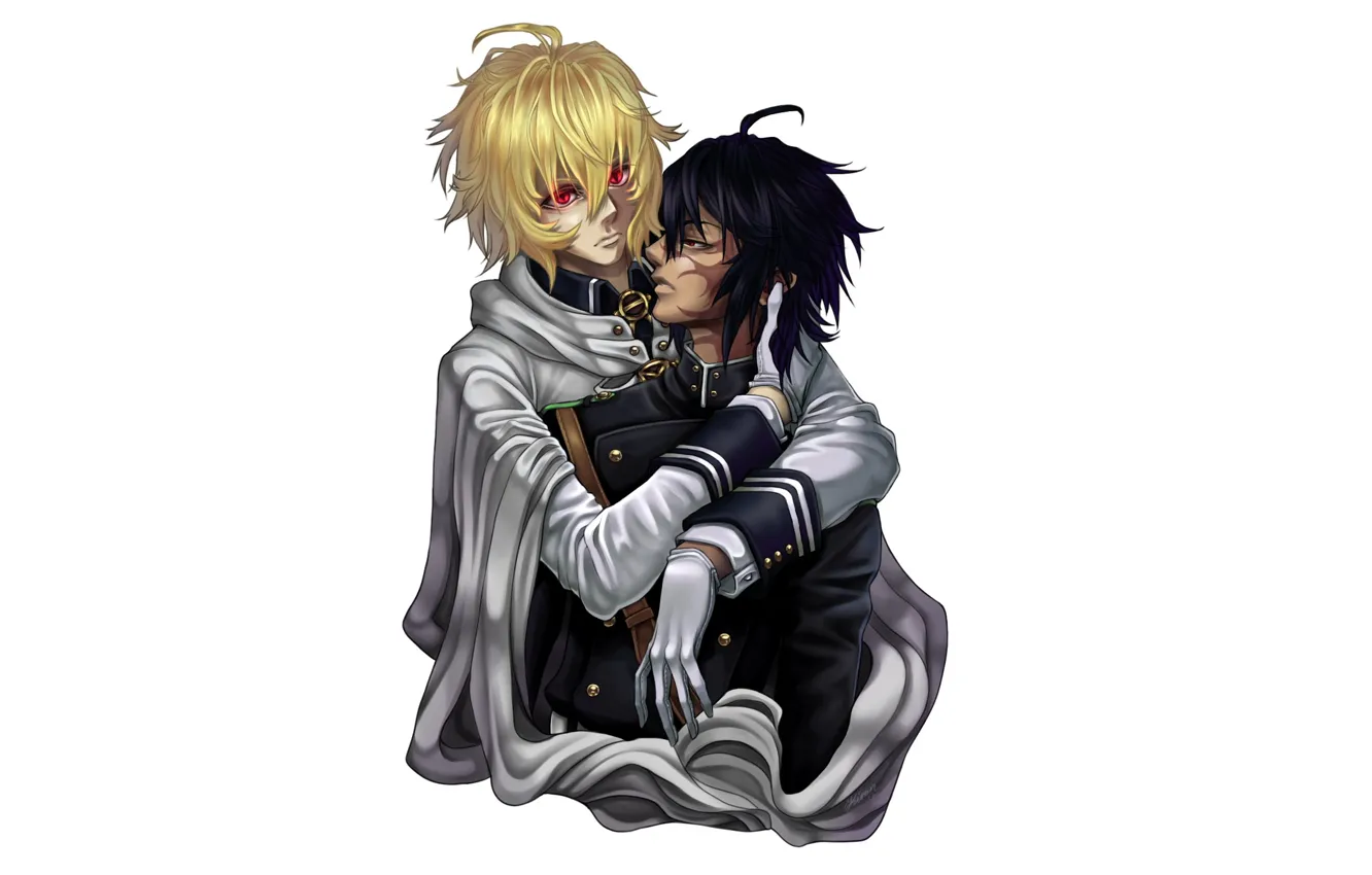 Photo wallpaper look, background, guy, Owari no Seraph, The last Seraphim, Yuichiro Hakua, Michaela Hakua