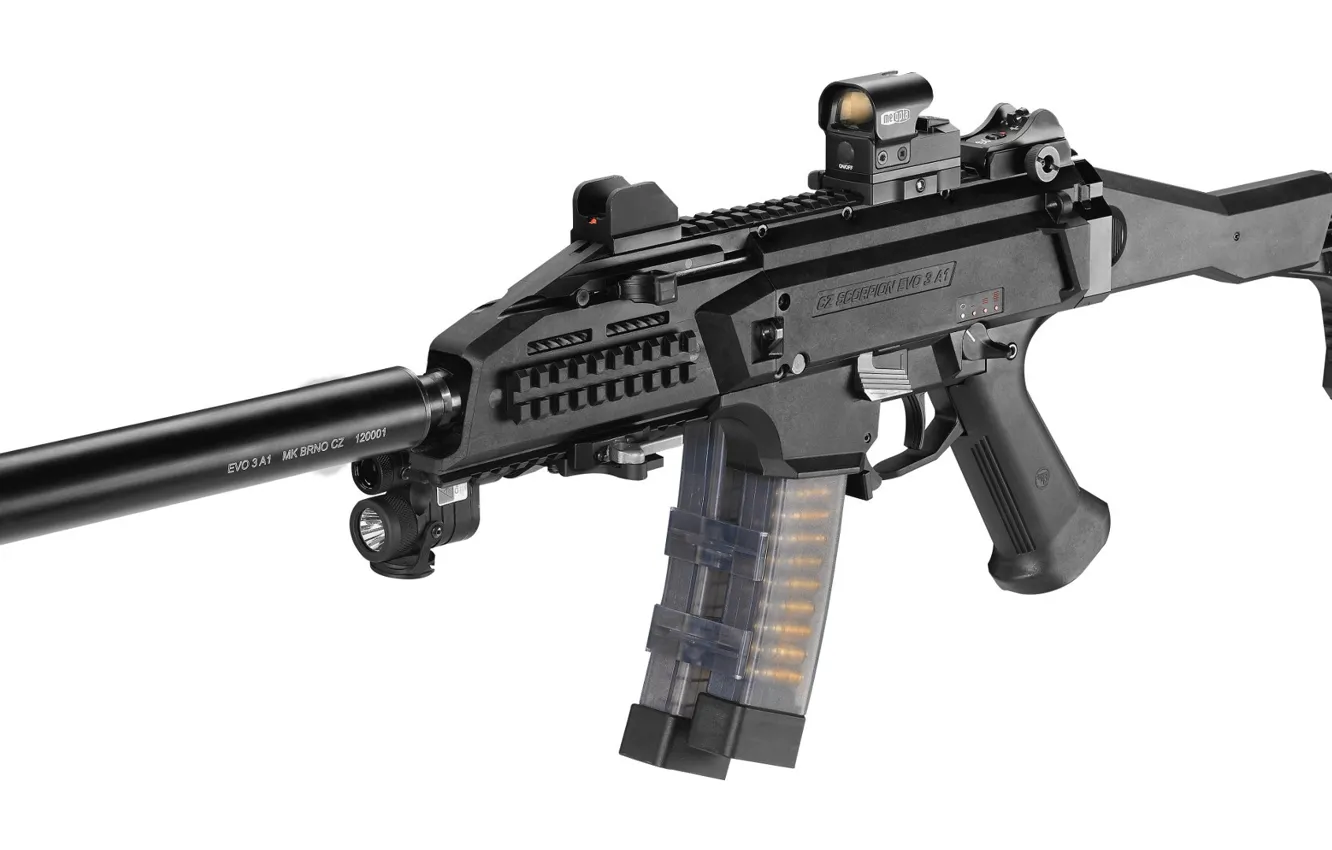 Photo wallpaper gun, weapon, Skorpion, Skorpion EVO III A1-00, 9x21, military use, Skorpion Evo III, Skorpion Evo