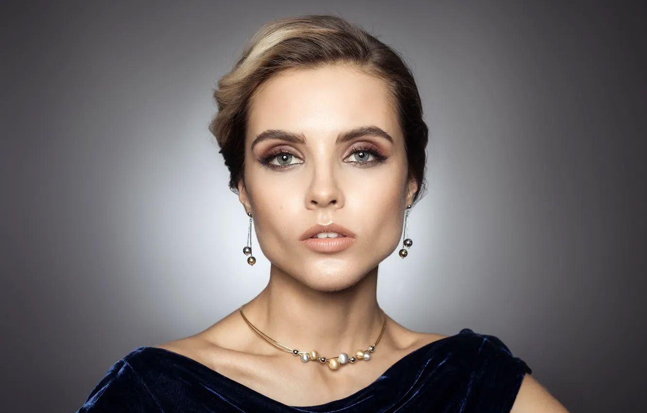 Photo wallpaper look, decoration, background, model, portrait, makeup, hairstyle, beauty