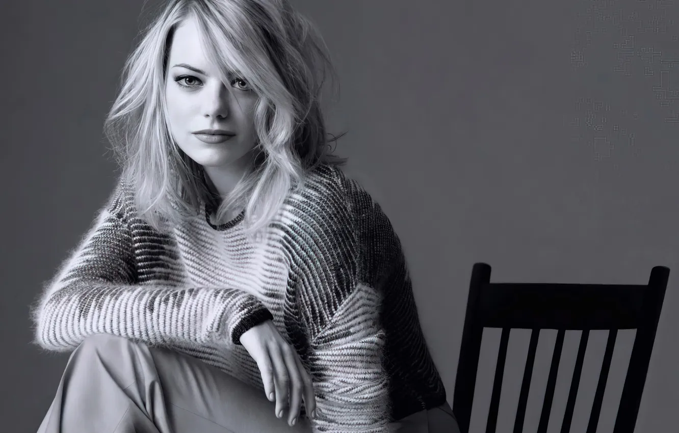 Photo wallpaper pose, background, portrait, actress, blonde, black and white, beauty, sitting