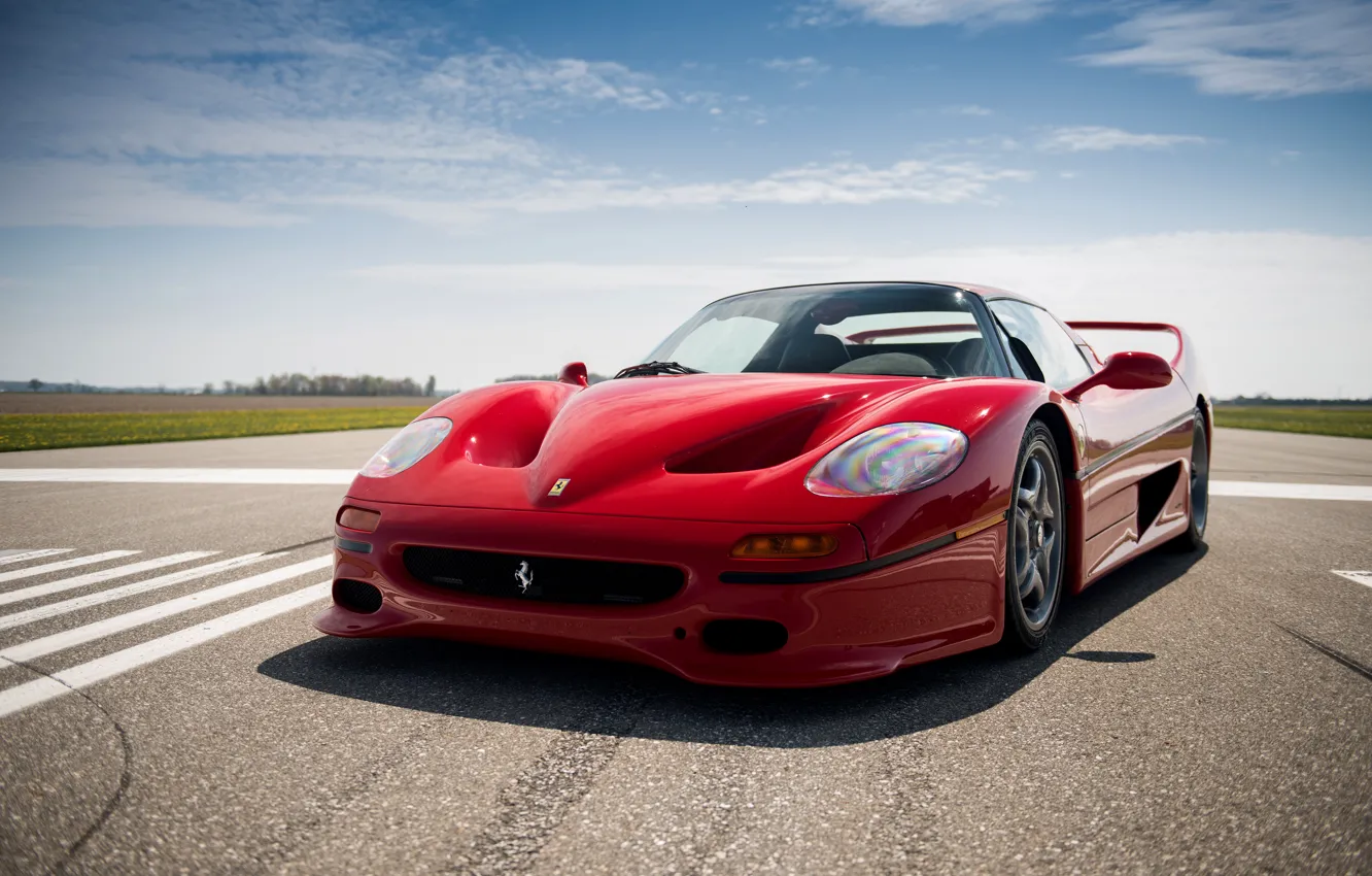 Photo wallpaper car, Ferrari, red, supercar, beautiful, nice, F50