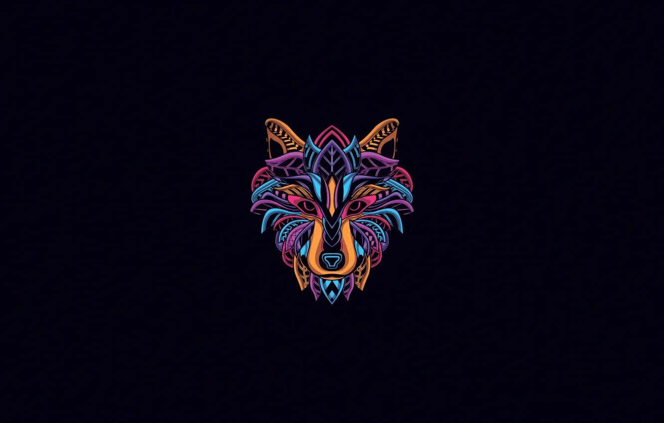 Photo wallpaper background, wolf, minimalism, abstract, art, style, art, background