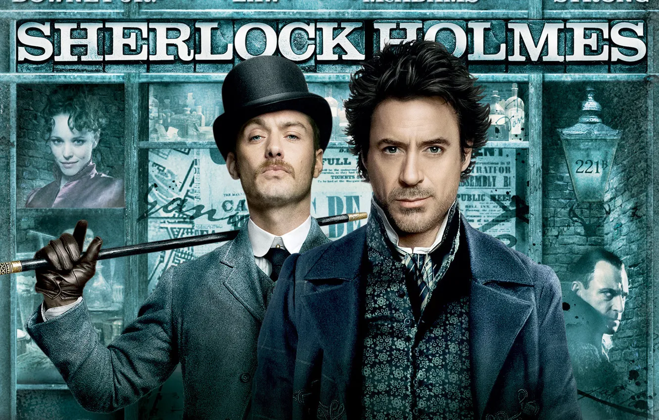 Photo wallpaper Robert Downey Jr, Sherlock Holmes, Jude Low