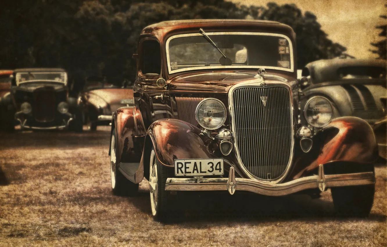 Photo wallpaper retro, car, vintage, hotrod