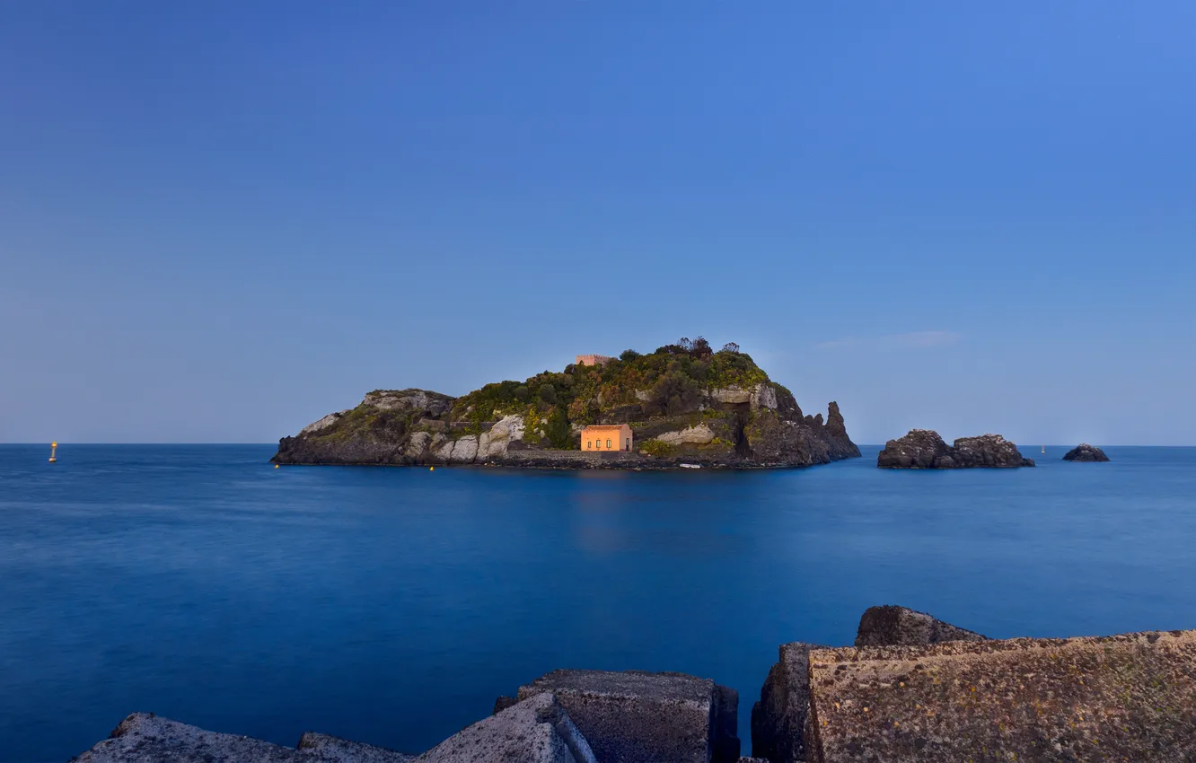 Photo wallpaper sea, island, Italy, Italy, Sicily, Sicily, Aci Trezza