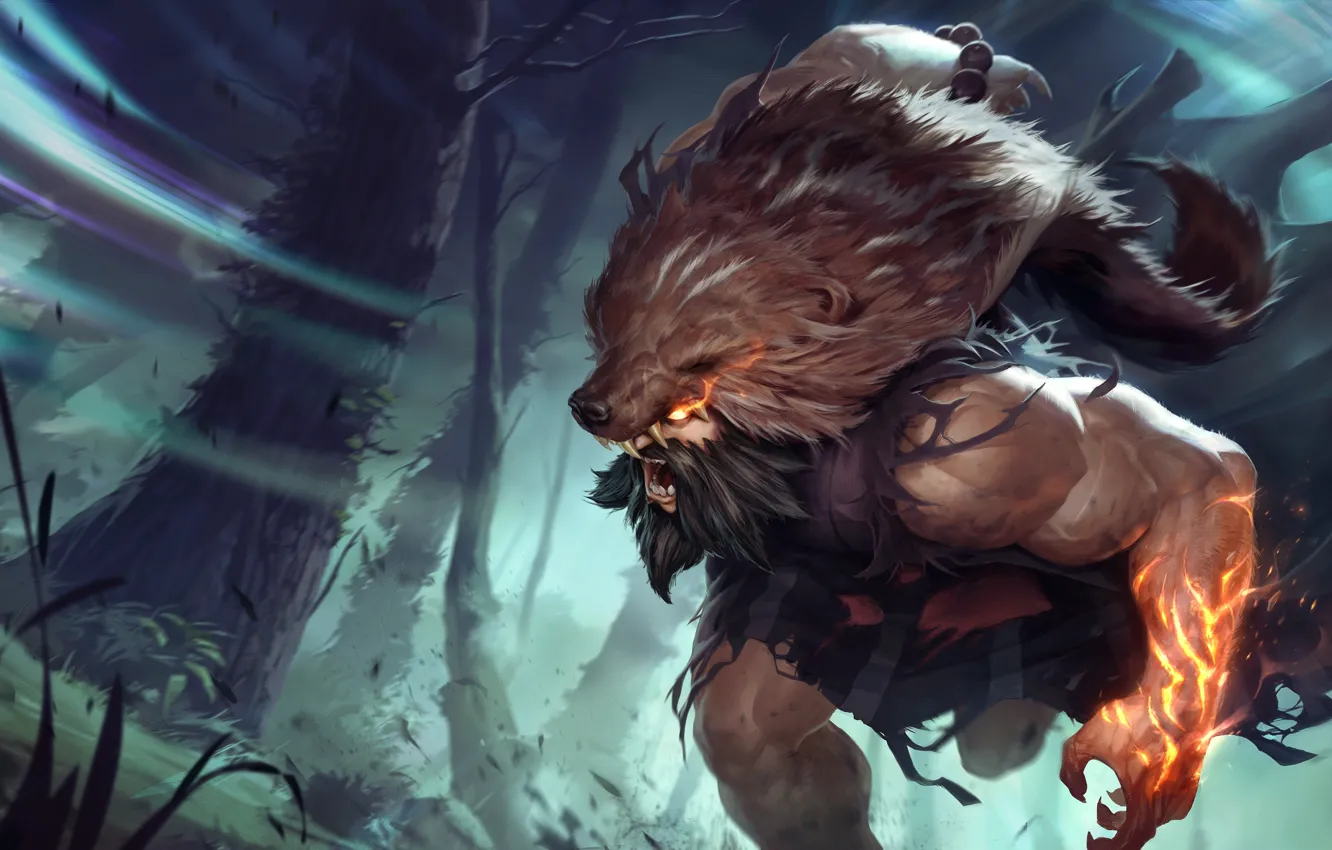 Photo wallpaper fantasy, League of Legends, Udyr, Riot Games, Esben Lash Rasmussen, SixMoreVodka