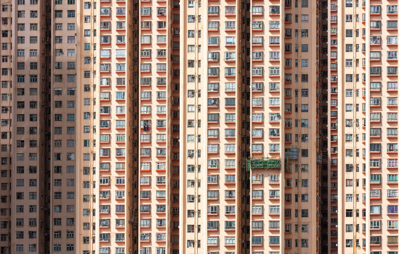 Photo wallpaper the city, house, balcony