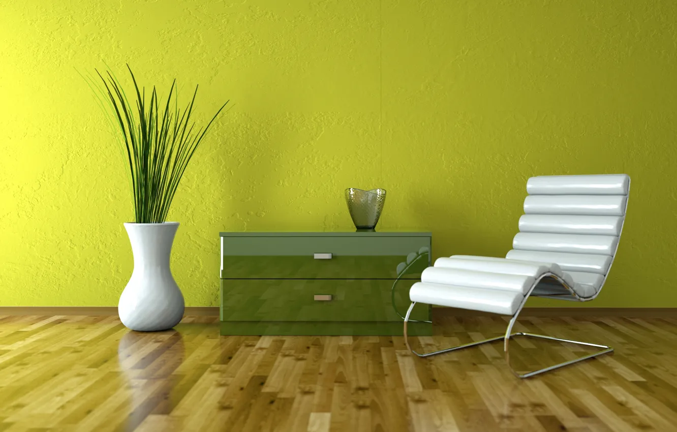 Photo wallpaper vase, Interior, vase, Interior, leather chair, leather chair, stylish design, stylish Design