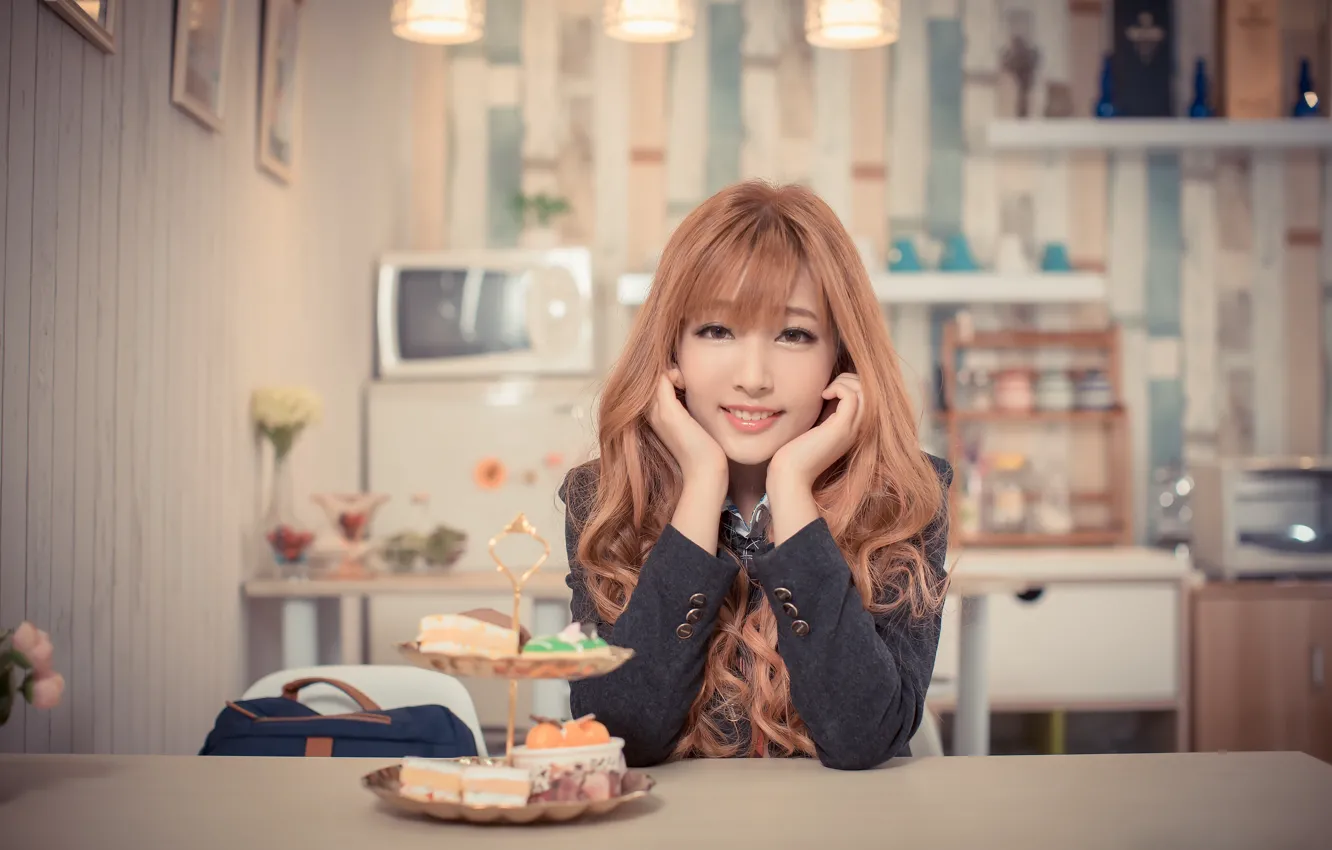 Photo wallpaper look, smile, Asian, cutie