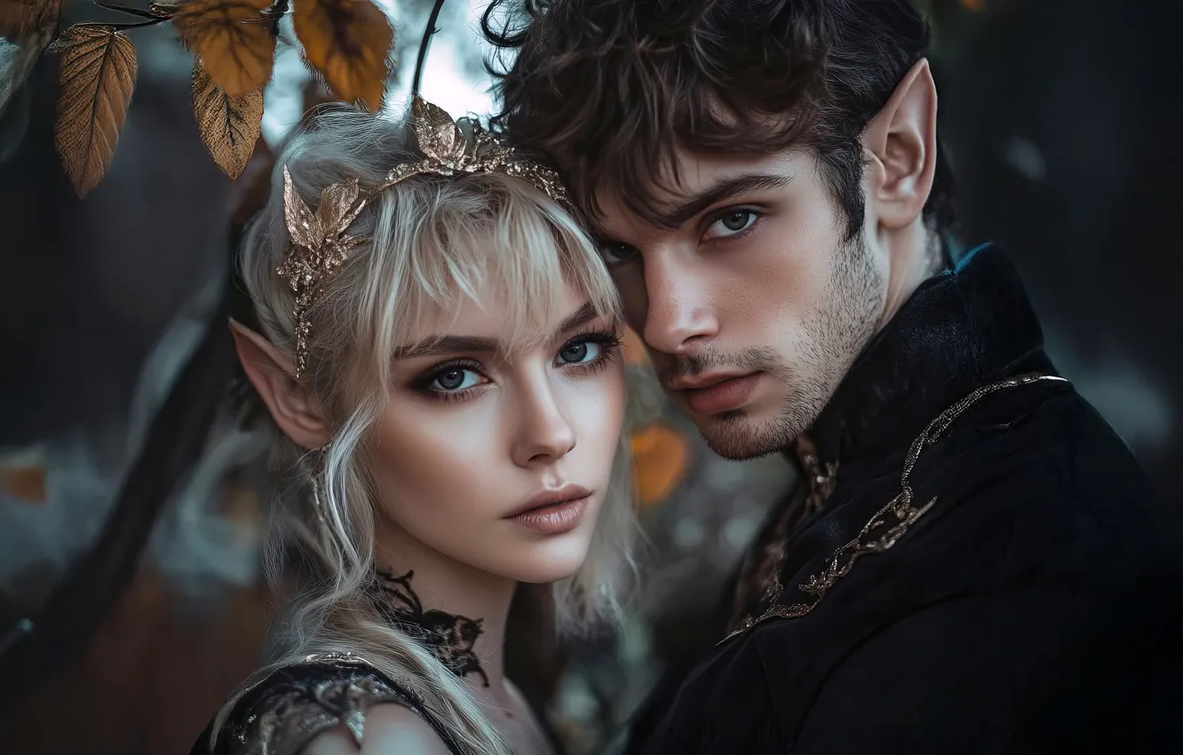 Photo wallpaper look, girl, love, face, pose, elf, portrait, makeup