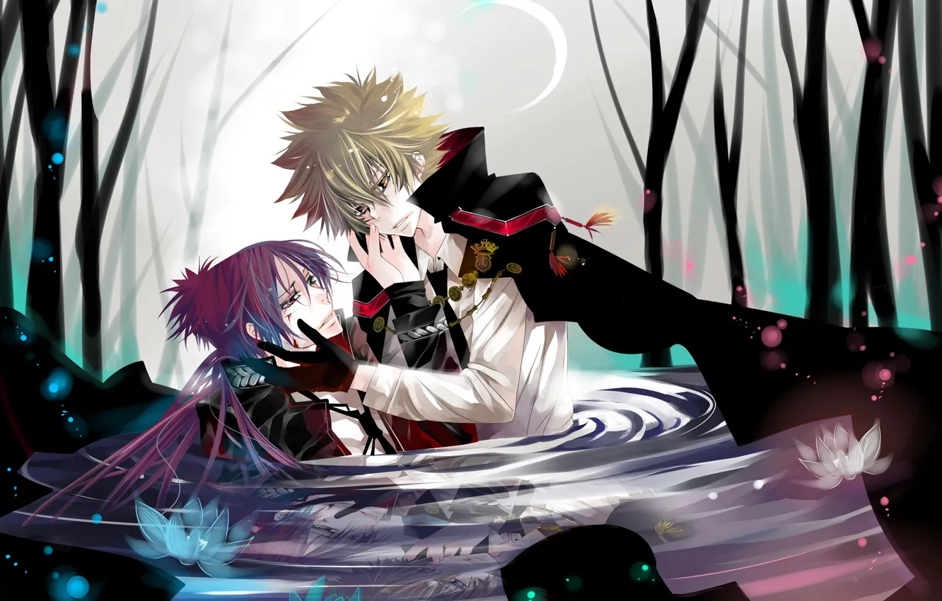 Photo wallpaper water, anime, guy, two, Rokudou Mukuro, Katekyo Hitman REBORN!, The Clam First Giotto
