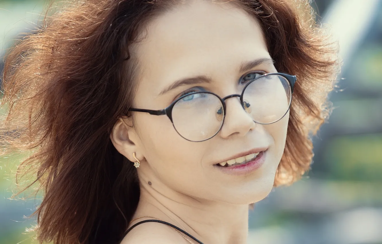 Photo wallpaper girl, portrait, glasses, Maxim Mikhailov