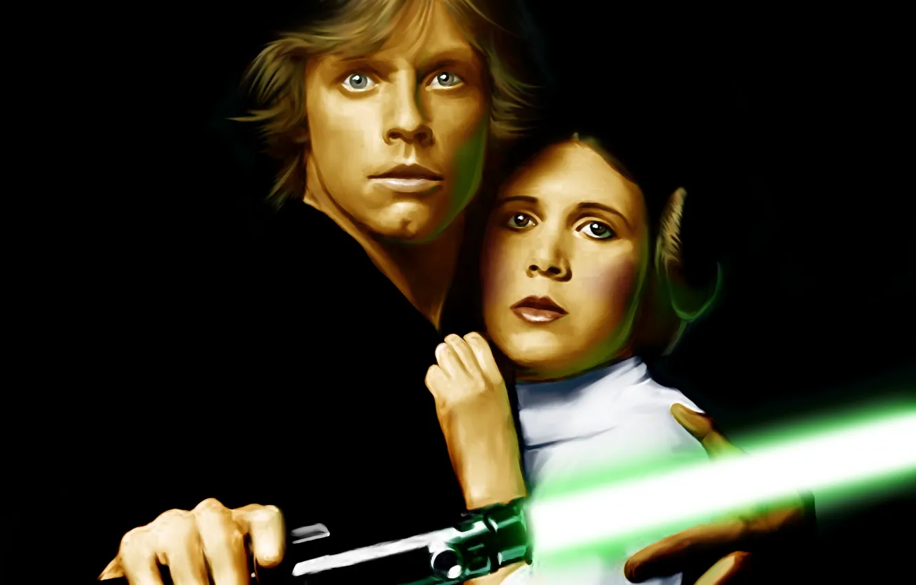 Photo wallpaper Star Wars, actor, lightsaber, jedi, Luke Skywalker, Princess Leia, mark hamill, Princess Leia Organa