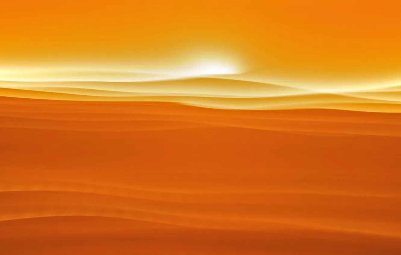 Photo wallpaper sand, the sky, the sun, clouds, sunset, hills, desert, barkhan