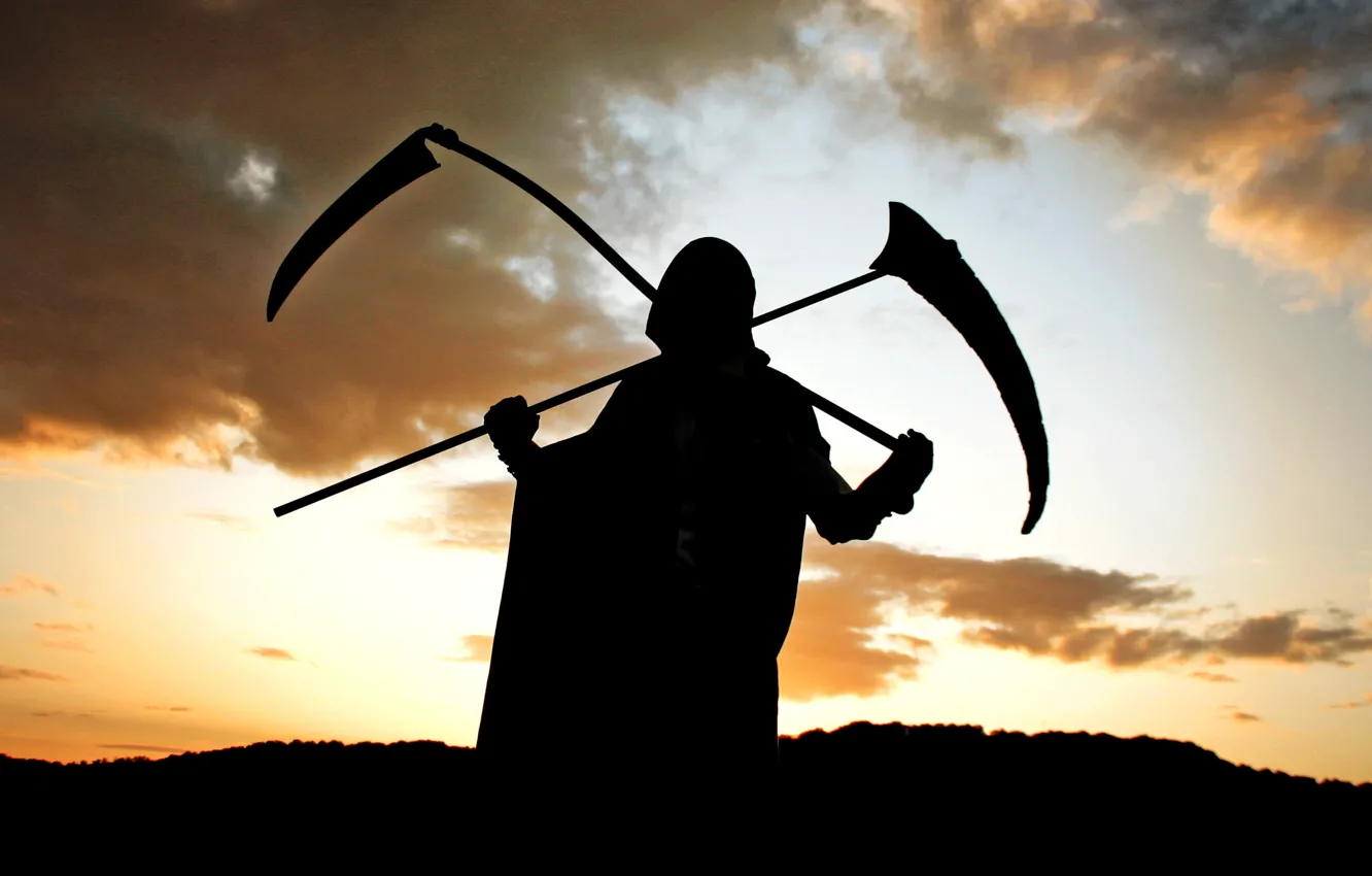 Photo wallpaper the sky, clouds, death, horizon, braid