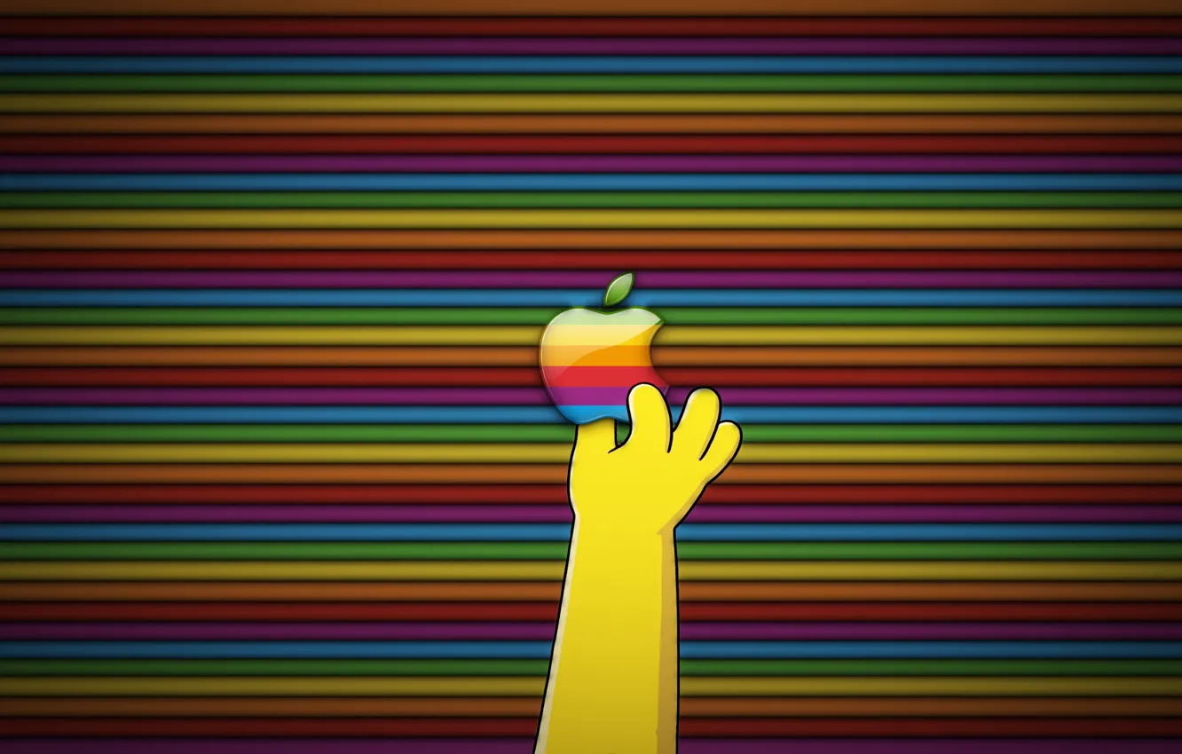 Photo wallpaper Apple, logo, Simpsons