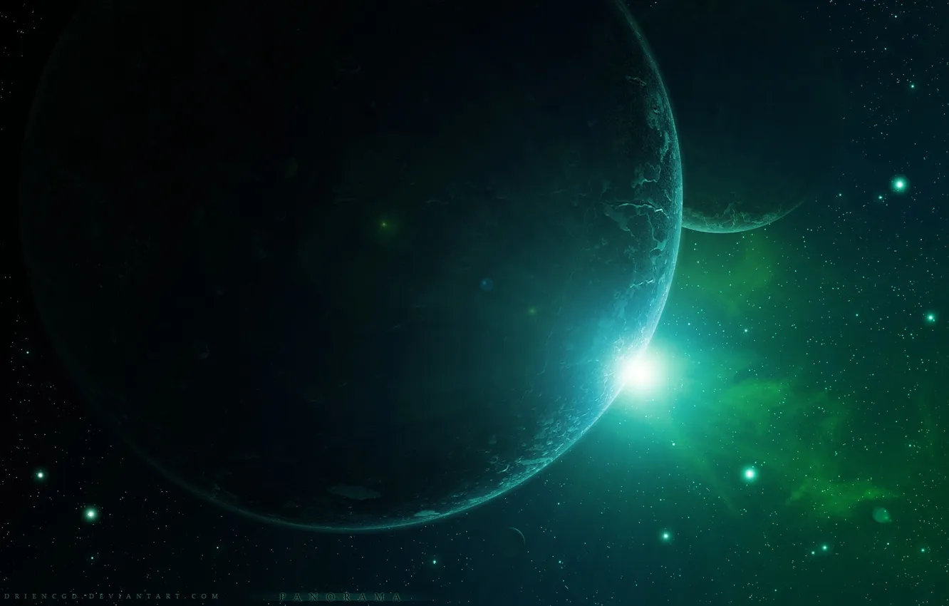 Photo wallpaper space, stars, planet, art, space, art, planets