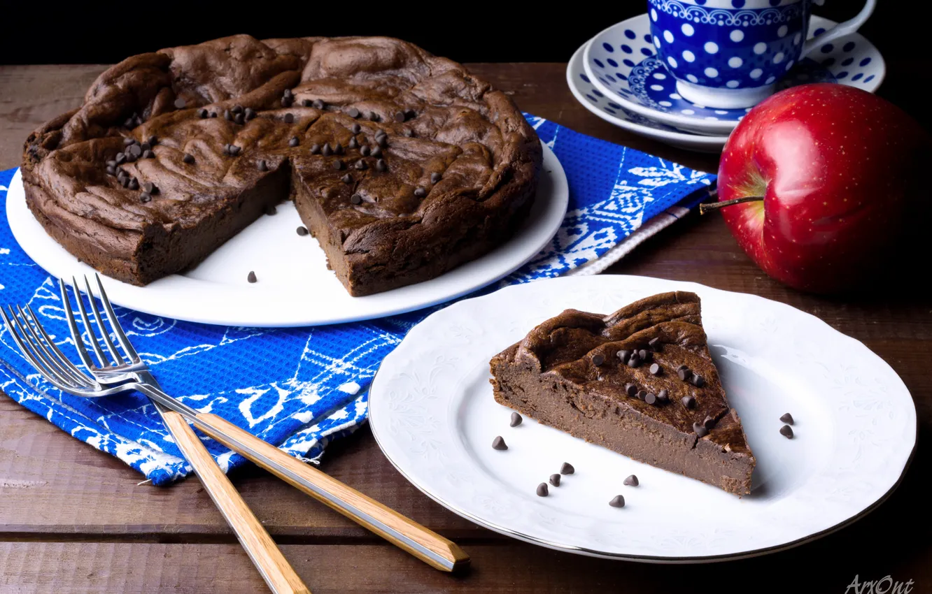 Photo wallpaper apples, pie, chocolate
