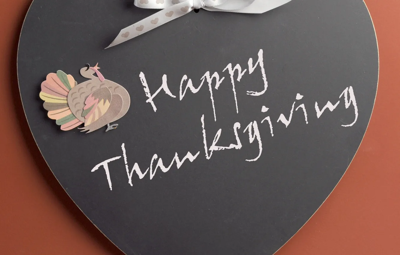 Photo wallpaper the inscription, heart, bow, thanksgiving, Turkey
