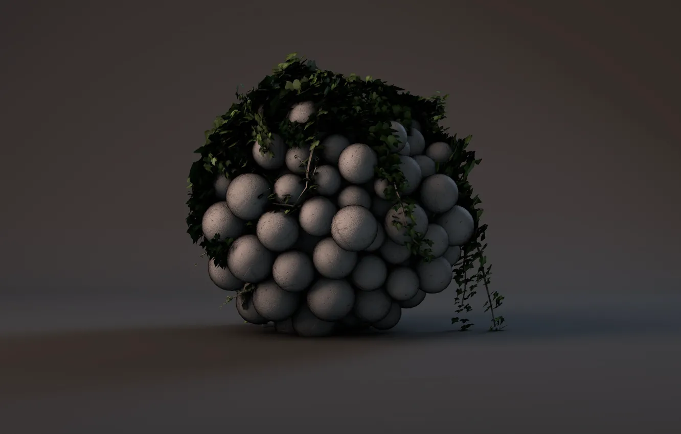 Photo wallpaper balls, shadow, render, ivy