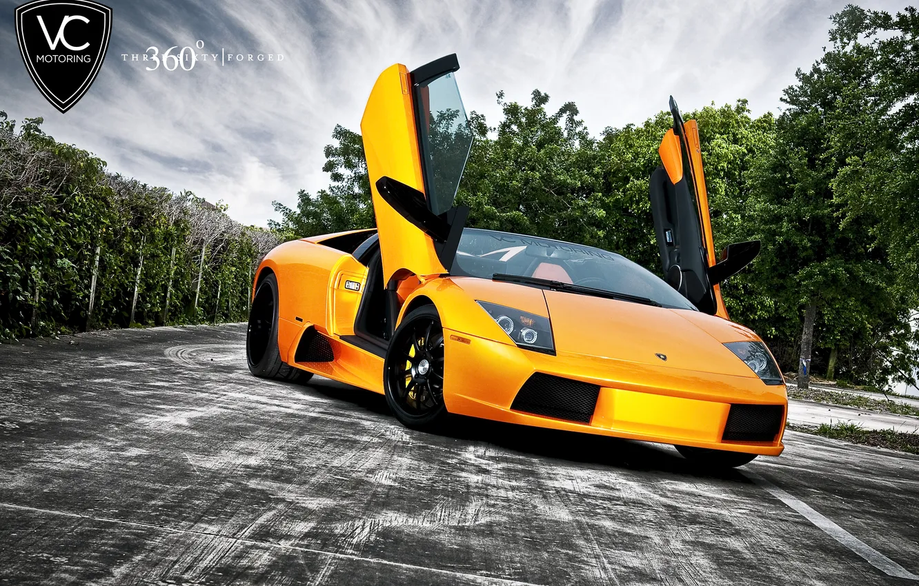 Photo wallpaper Lamborghini Murcielago, 360 forged, lamborghini Desk, Wallpapers yellow Lambo
