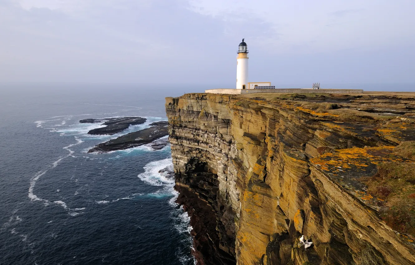 Photo wallpaper sea, landscape, rocks, lighthouse